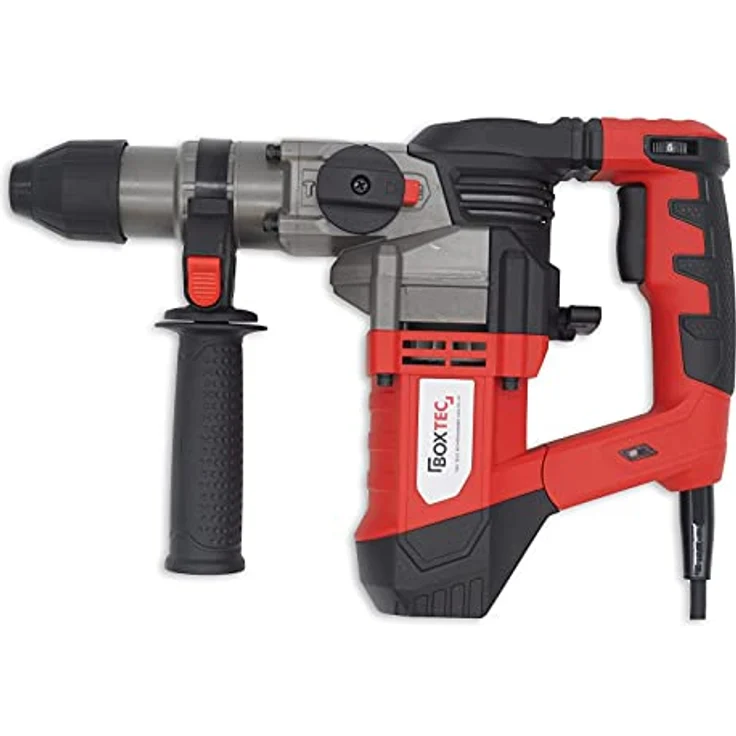 BOXTEC Bohrhammer TRH 1500 mit LED-Statusanzeige 3 Funktionen, 230 V, Drehstopp / Rutschkupplung, komplett Set inkl. 7-teiliges Zubehör, SDS-PLUS 1500W – Bild 4