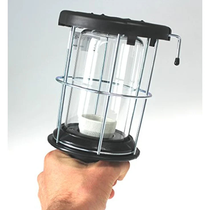 as - Schwabe Handleuchte mit E27 Sockel, max. 100 W - Robuste Inspektionslampe mit Gummihandgriff, verzinktem Schutzkorb und stoßdämpfendem Ring - 5 m Gummischlauchleitung - Arbeitsleuchte IP20, 47250 – Bild 2