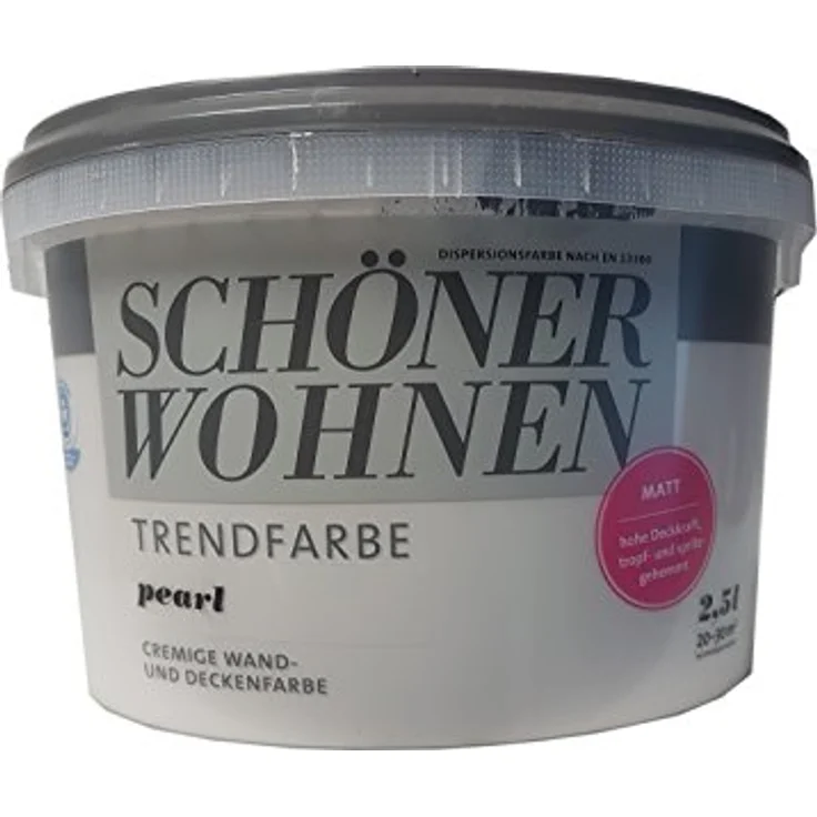 SCHÖNER WOHNEN FARBE SW Trend Wandfarbe matt, 2,5L pearl 9530, lösemittel- und weichmacherfrei, scheuerbeständig, wasserdampfdurchlässig – Bild 2