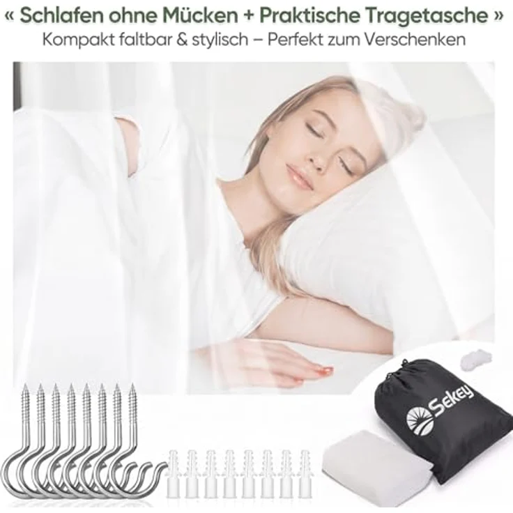 Moskitonetz für Einzelbett-Doppelbett, kastenform 220 X 200 X 200cm | Mesh Insektennetz mit Schnelle und Einfache Installation – Bild 7