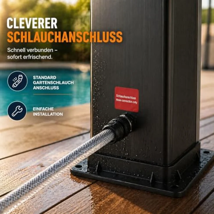 Strattore Solardusche Ocean in Schwarz/Silber, 40 Liter Tankvolumen, 60 °C maximale Wassertemperatur – Bild 7