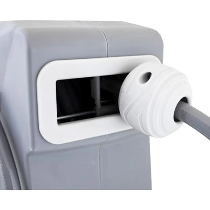 Bituxx Wand Wasser Schlauchtrommel, Automatik Schlauchaufroller mit 10 m Wasserschlauch, inkl. Spritzdüse und Montagematerial – Bild 3