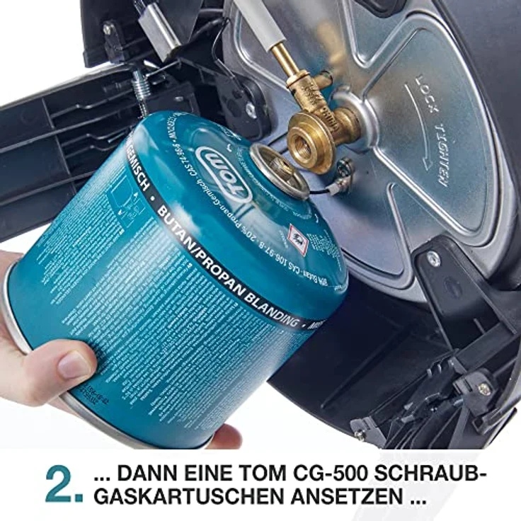 TOM Gaskartuschen CG-500, 8 x 500g Butan Propan Gas mit Sicherheits-Schraubventil – ideal für Campingkocher und Outdoor-Aktivitäten – Bild 5