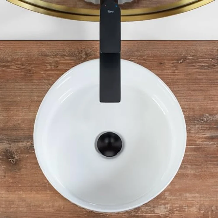 wohnwerk.idee Aufsatzwaschbecken Charlotte, Keramik Weiß Klein für Gäste WC/Gäste Bad – Bild 6