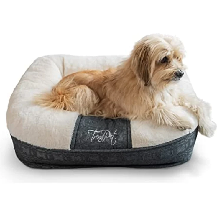 TrendPet LunaLounge Kuschelbett für Hunde und Katzen in 3 Größen und Farben (S, Beige) – Bild 1