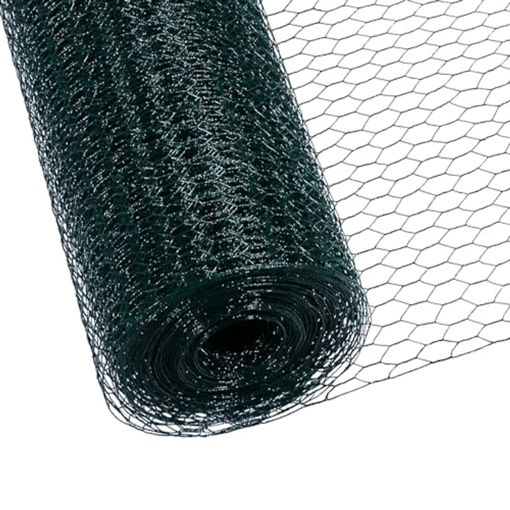 CCLIFE Hühnerzaun Geflügelnetz, PVC-beschichtet, Maschenweite 45 mm, Höhe 100 cm, Länge wählbar 15/25/50 m, Grün – Bild 1