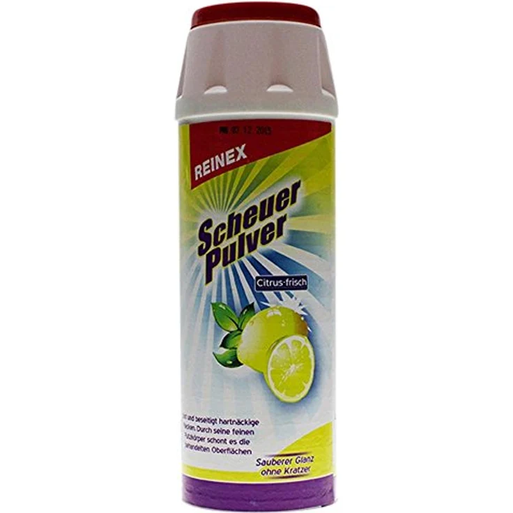 Reinex Scheuerpulver Streudose, 1 kg Kücheneiniger mit erfrischendem Citrus-Duft, effektiver Fleckentferner für verschiedene Oberflächen – Bild 2