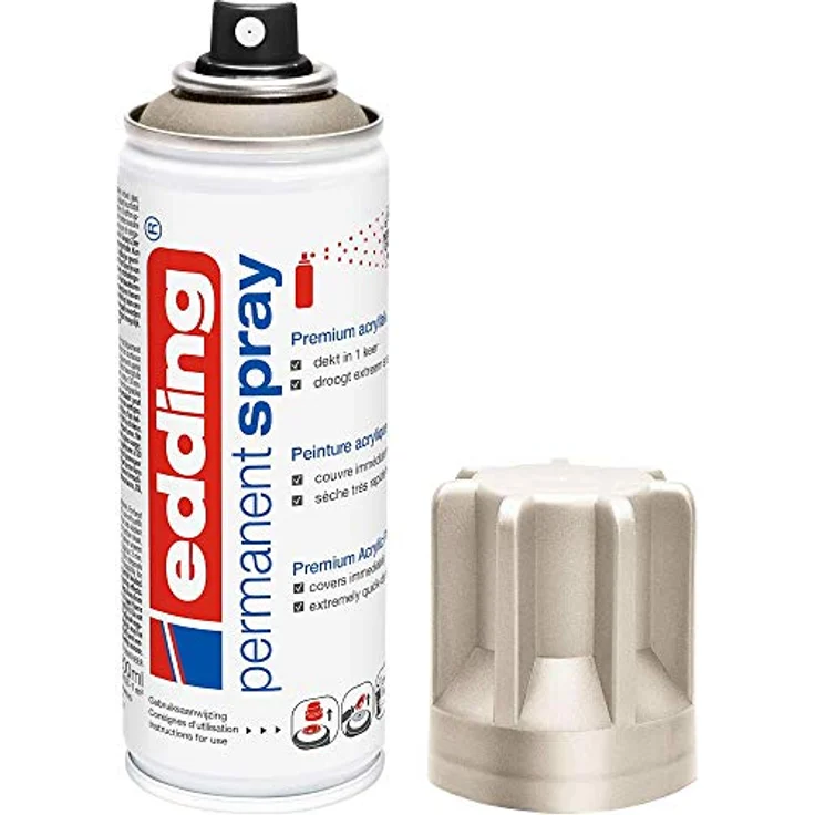 edding 5200 Permanent Spray, champagner gold, 200 ml Acryllack für alle Materialien, witterungsbeständig und lichtbeständig – Bild 2