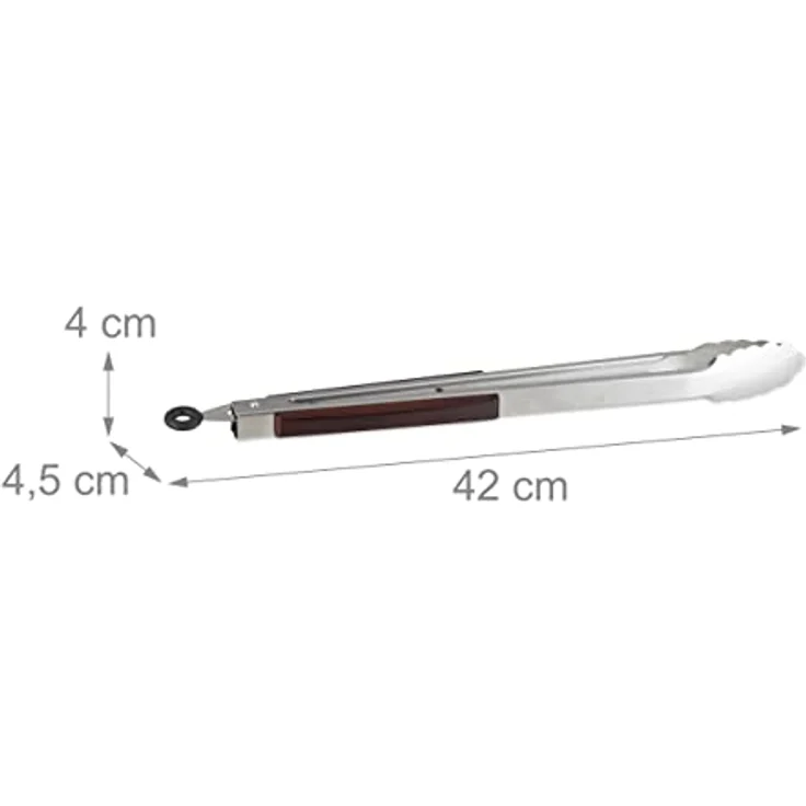 Relaxdays Grillzange, Edelstahl, 38 cm, silber – Bild 5