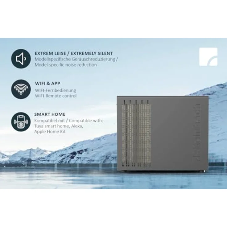 Steinbach Wärmepumpe "Silent Mini" grau für Pools bis 20.000 l, 4 kW Heizleistung - Mit Inverter-Technologie und leisem Betrieb – Bild 4