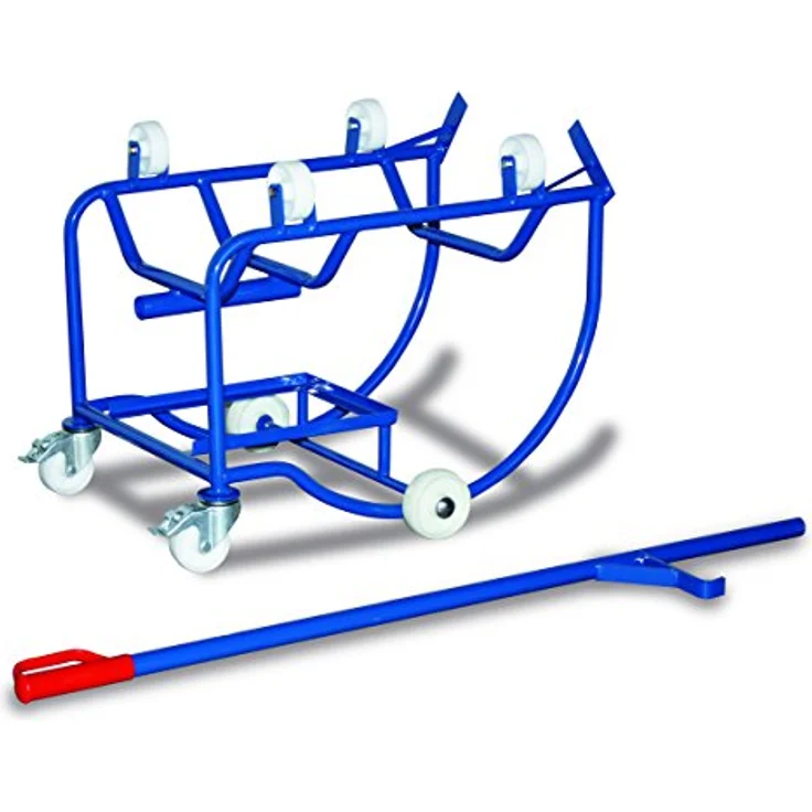 Cordes Fasskipper mit 4 Kunststoffrollen, Traglast 250 kg, RAL 5010 Enzianblau – Bild 1