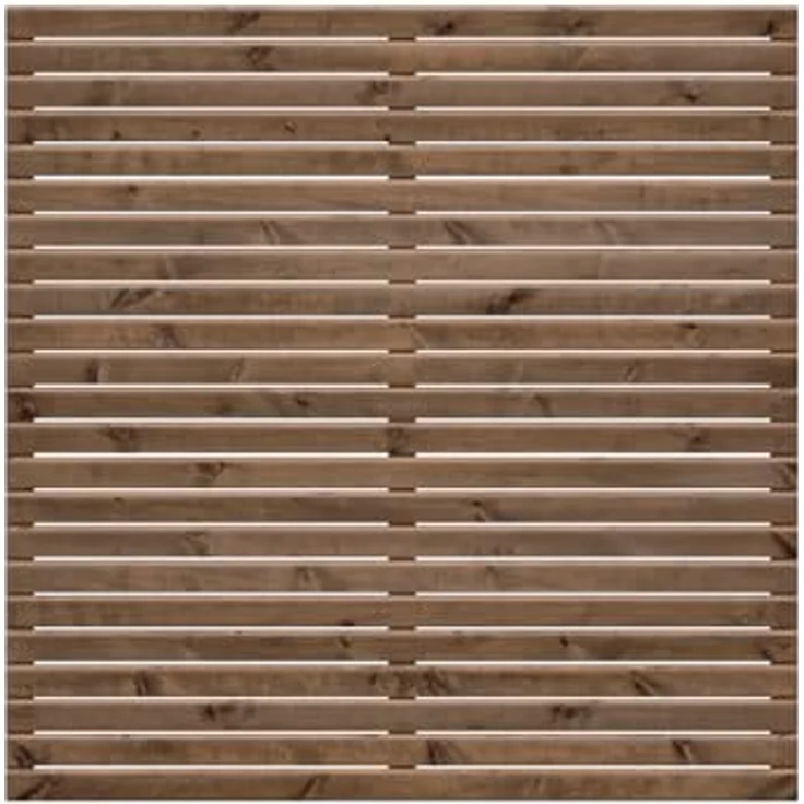 Woodtex Sichtschutzzaun Rhombus Kiefer, kesseldruckimprägniert, 180x180cm, Braun, glatt gehobelt, Leisten 20x70mm – Bild 1