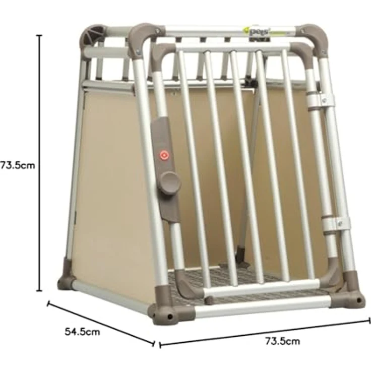 4pets Tiertransportbox ComfortLine Two S H68,6xT73,5xB54,5 cm, Hunde-Transportbox für große Rassen, lichtdurchflutet, stabil, grau – Bild 2