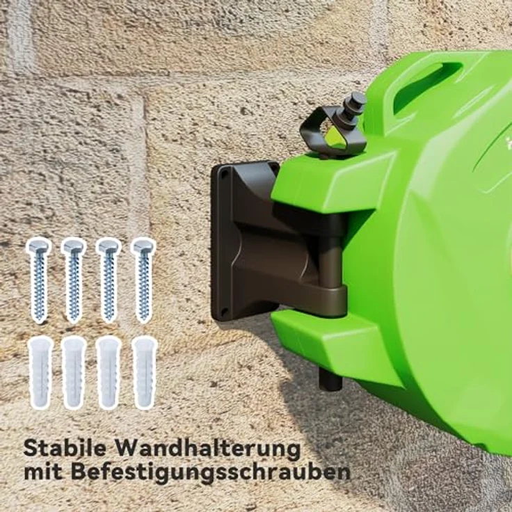Outsunny Schlauchtrommel Automatik, 15m Gartenschlauch, grün – Bild 6
