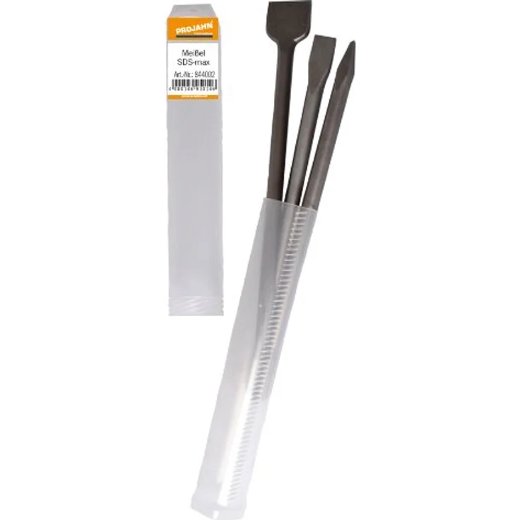 Projahn 844002 Meißel-Set SDS-max 3-tlg. - Satz zum Trennen und Bearbeiten von Beton--Mauerwerk - in Kunststoffbox - für Ab--Durchbrucharbeiten und schwere Abrissarbeiten - optimale Standzeiten – Bild 3