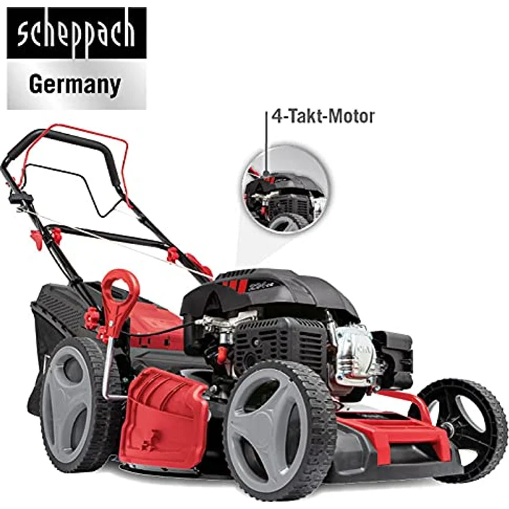 Scheppach 6 in 1 Benzin-Rasenmäher MS226-53 SE, 53 cm Schnittbreite, 224 cm³ Motor, Radantrieb, Reinigungsfunktion – Bild 4