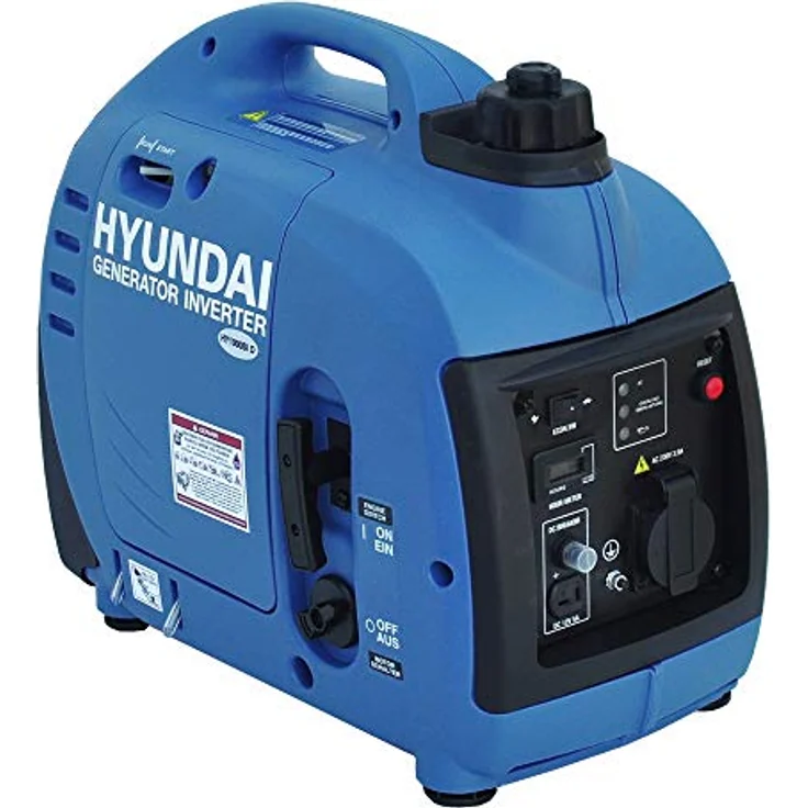 HYUNDAI Inverter-Generator HY1000Si D (Inverter Stromerzeuger, tragbarer Benzin Generator mit 1 kW Maximalleistung und SCHUKO Stecker, Notstromaggregat, Stromaggregat) – Bild 1