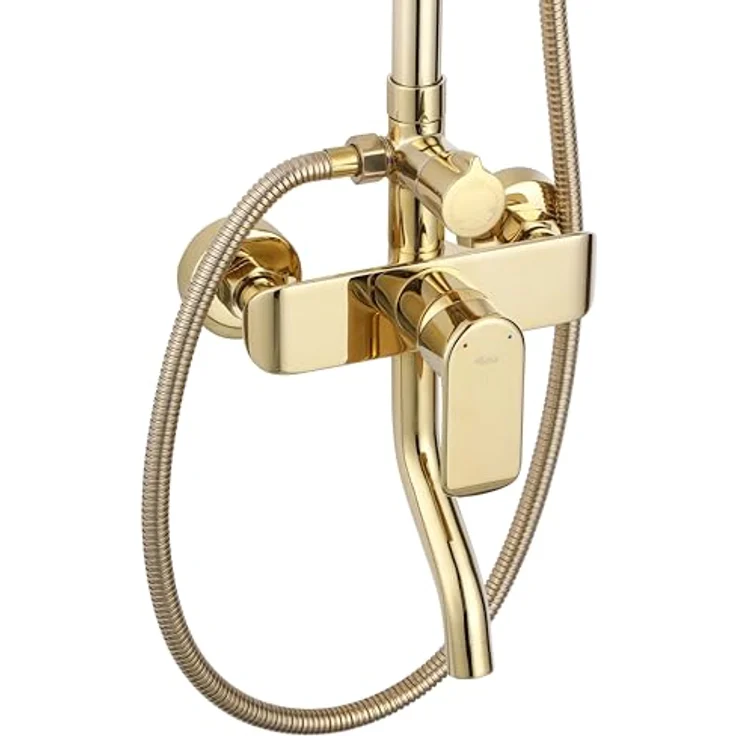 Rea Duschsystem BLOOM GOLD, Duschset mit Messingarmatur und drei Funktionen, gold – Bild 2