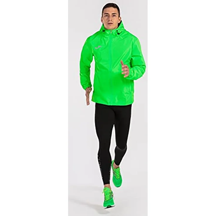 Joma Running Night, Herren Laufjacke mit verstellbarer Kapuze und reflektierendem Logo, Grün, Größe L – Bild 6