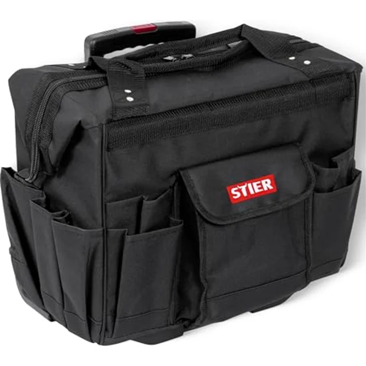 Stier Werkzeugtrolley Premium, 460 x 260 x 430 mm, robuster Tragegriff, Teleskopgriff, reißfestes Polyester – Bild 2