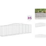 vidaXL Hochbeet Gabionen mit Hochbogen 5 Stk 400x50x100120cm Verzinktes Eisen, Silberfarben, langlebiges Material, stabile Konstruktion, breite Anwendung - Preisvergleich