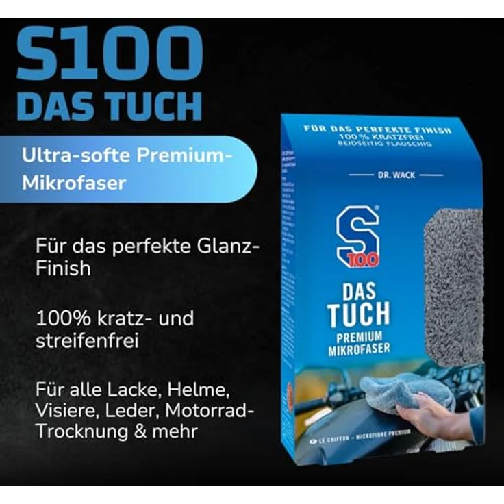 DR WACK Dr. Wack S100 DAS TUCH - Premium Mikrofaser 40 x 40 cm Auto-Reinigungsmittel - Glänzend oder Matt – Bild 2