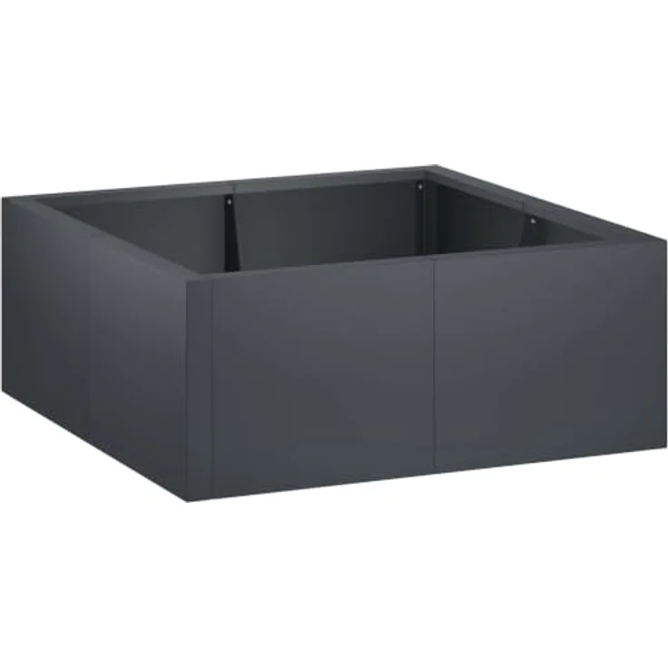 vidaXL Beetumrandung Stützmauer, 4 Eckstützmauern aus Stahl, wetterbeständig, anthrazit, 100 x 100 x 30 cm – Bild 1