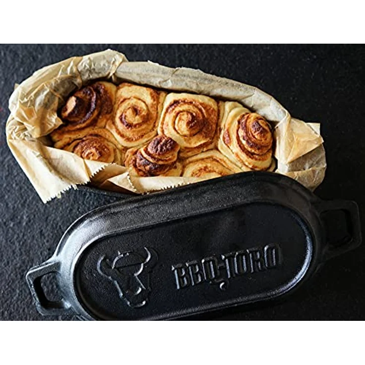 BBQ-Toro Gusseisen Bräter | 1 Liter - 29 x 12,5 x 5,5 cm | bereits eingebrannt - preseasoned | Dutch Oven Topf, Gusseisen Kochtopf, Gusstopf, Baking Pot | Backtopf ideal für Backwaren, Eintopf – Bild 2