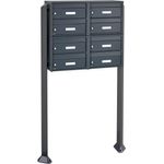 Burg Wächter Briefkastenanlage 8 Parteien anthrazit Briefkästen freistehend mit Standfuß - Preisvergleich