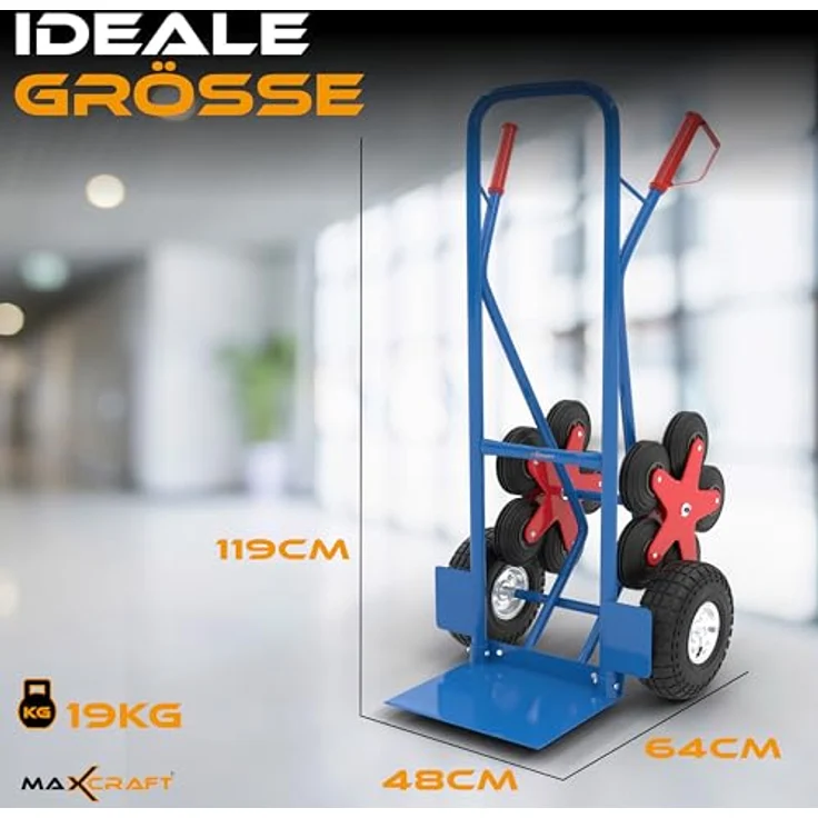 MAXCRAFT Treppenkarre bis 200 kg - 12 Räder, belastbar und langlebig – Bild 3