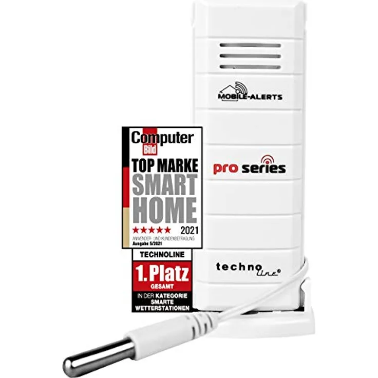 Technoline MA 10120 Zusatzsensor für das Mobile Alerts System, 3,2 x 1,5 x 8,5 cm, weiß