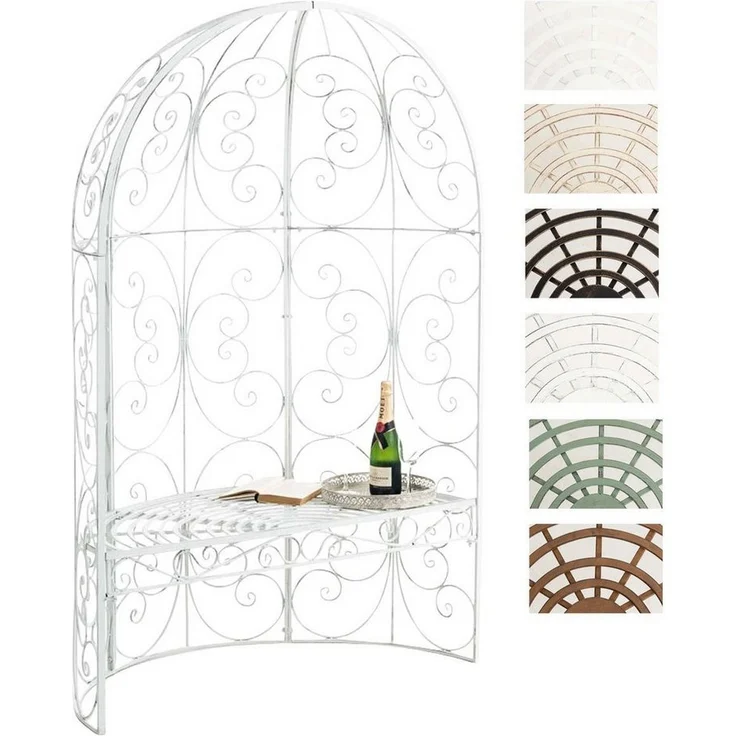 CLP Rosenbogen Rosie mit Sitzbank, Eisen handgefertigt, romantischer Halbpavillon, pulverbeschichtet – Bild 1