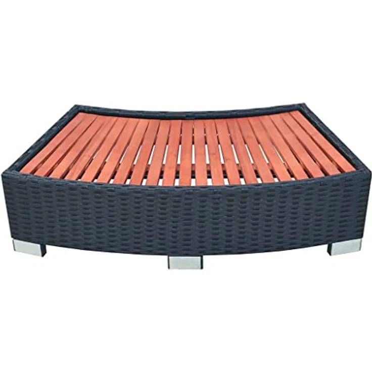 vidaXL Spa-Einstiegsstufe Poly Rattan 92 x 45 x 25 cm Schwarz – Bild 8