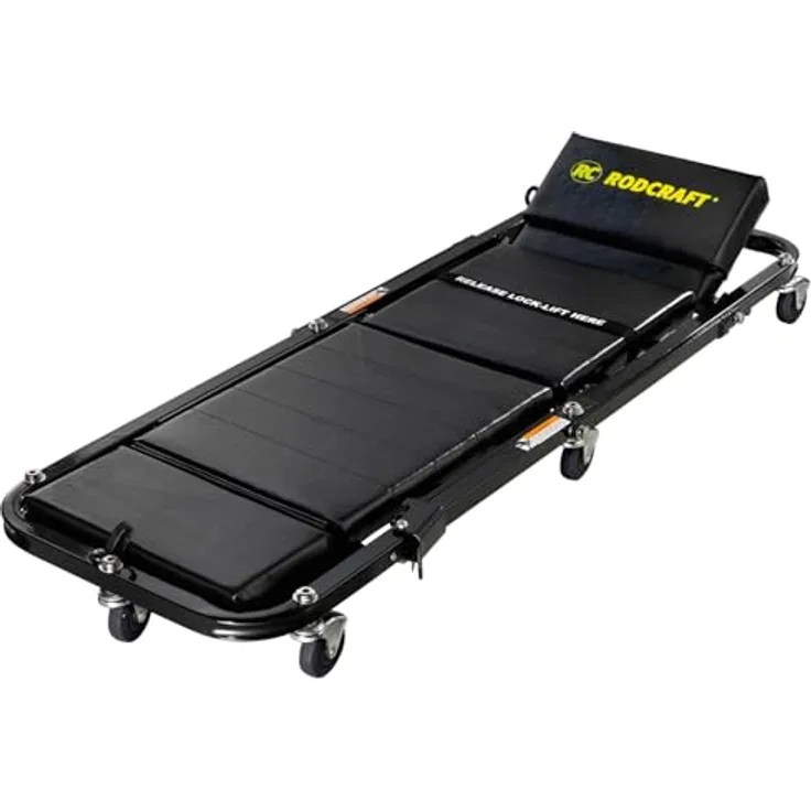 Rodcraft Sulankstomas Gultas RSF01, Transportwagen mit 90 kg Tragfähigkeit, verstellbarer Kopfstütze und ölbeständigen Rädern