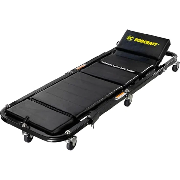 Rodcraft Sulankstomas Gultas RSF01, Transportwagen mit 90 kg Tragfähigkeit, verstellbarer Kopfstütze und ölbeständigen Rädern – Bild 1