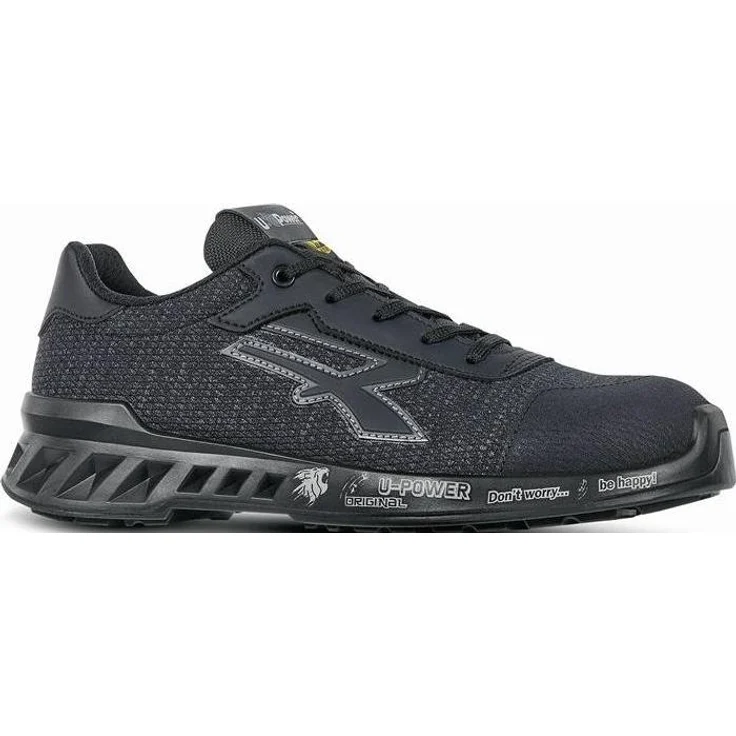 U-Power Sicherheitsschuh SCOTT S1P SRC ESD, Gr. 42, schwarz/grau, atmungsaktives Nylon, rutschfeste PU-Sohle, Airtoe® Aluminium-Zehenkappe – Bild 1