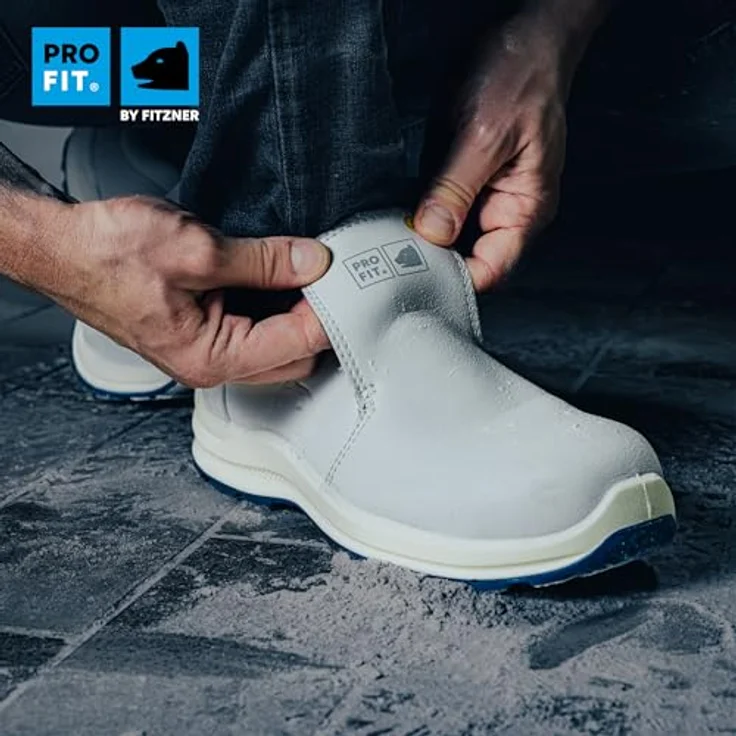 PRO FIT by Fitzner 120 ESD Sicherheitsschuhe S2 "Arctos white low", weiß/blau, Zehenschutzkappe, Atmungsaktiv – Bild 6