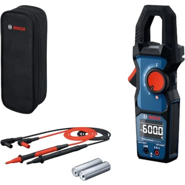 Bosch Professional GMC 600-15, Digital-Stromzangen-Multimeter bis 600 V, True RMS, Blau, Schwarz, IP54, einhandbedienbar – Bild 2