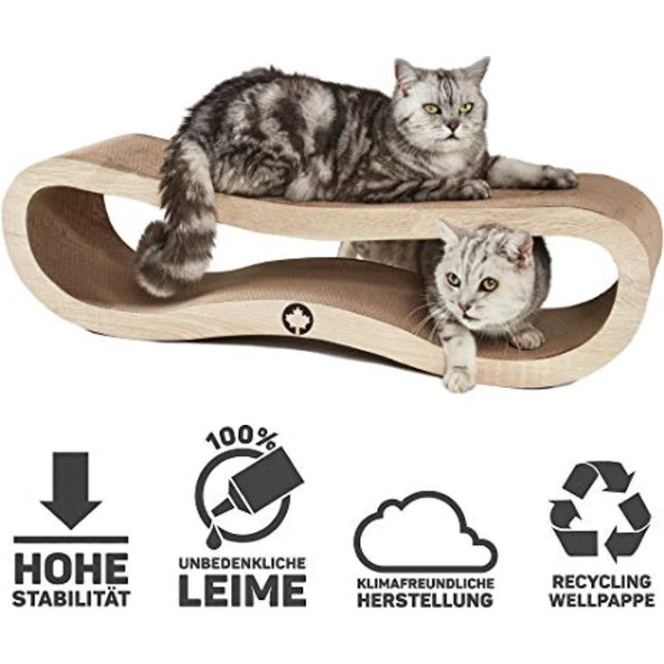 CanadianCat Company | Kratzbrett Orbit | Natur | Kratzmöbel, Lounge für Katzen | Kratzpappe + Katzenminze | ca. 84 x 24 x 23cm – Bild 3