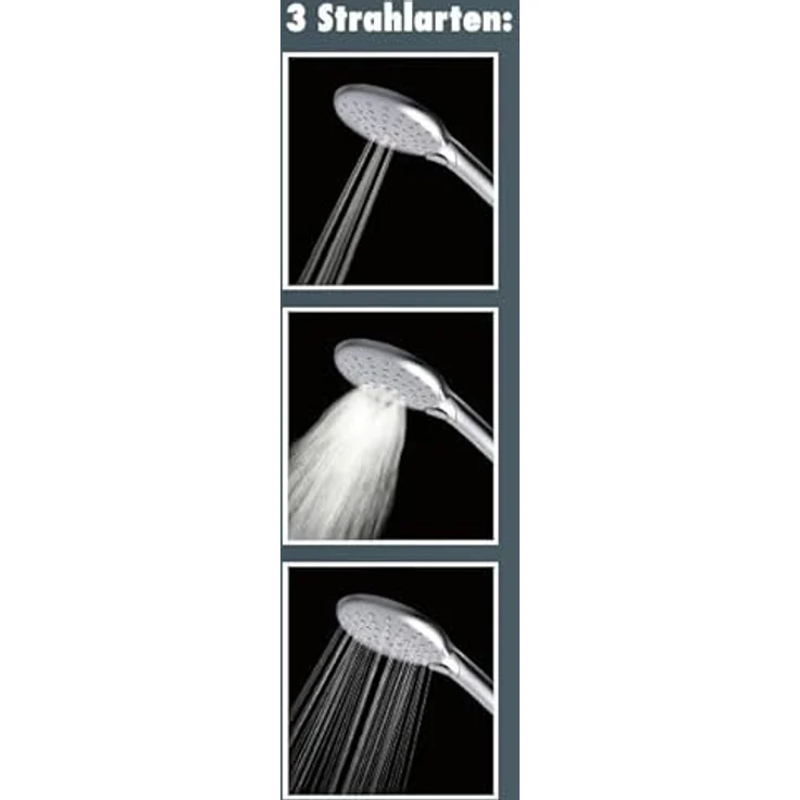 Primaster Handbrause 3 Strahlarten Water Spring, chrom wassersparend – Bild 2