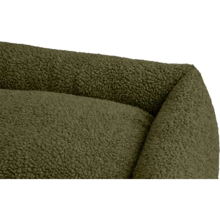 HUNTER Hundesofa KUMARA, Khaki, kuschelig weicher Teddyplüsch, rutschhemmende Unterseite, wendbares Innenkissen, großzügige Füllung, maschinenwaschbarer Bezug, Größe: 100 x 70 cm – Bild 3