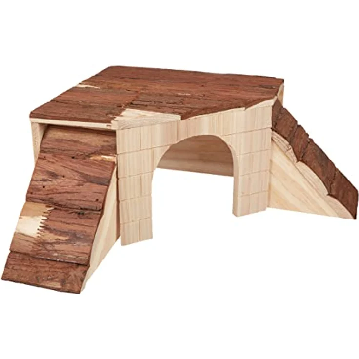 Kerbl Nagerhaus mit Rampen NATURE 34 x 34 x 15 cm, ohne Rampen 25 x 25 x 15 cm – Bild 1