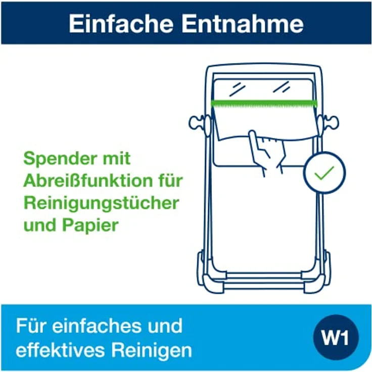 Tork Bodenständer für Wischtuchrollen W1, mobil, hohe Kapazität, rot und schwarz, Performance Linie, 652008 – Bild 4
