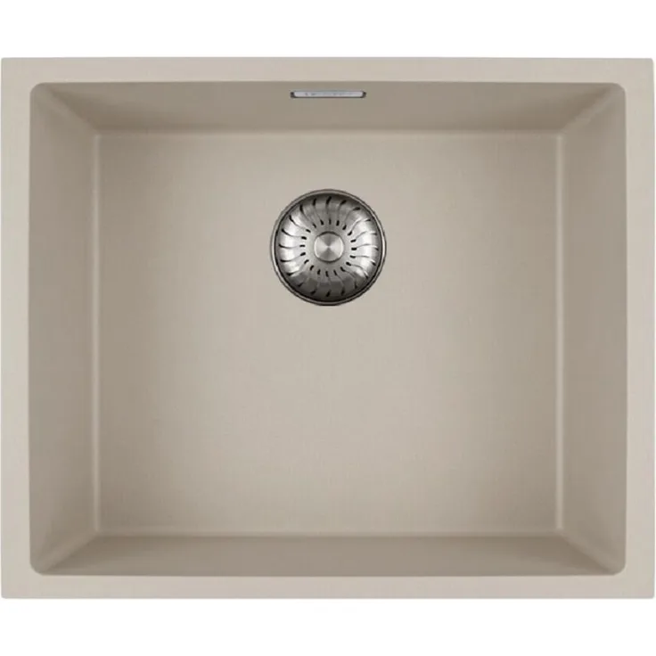Caressi CAGRPP50BI-FL, Flächenbündige Spüle in Bisque, Einzelbecken, Komposit, Maße 540x440 mm