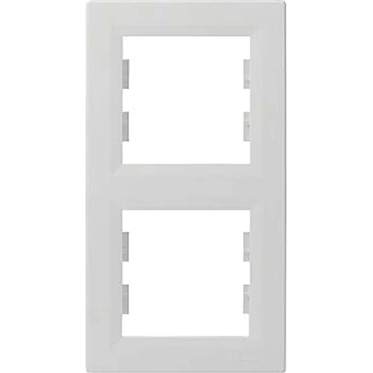 Schneider Electric Asfora 2-fach Rahmen für Steckdose und Schalter, vertikal, weiss, VDE-zertifiziert – Bild 2