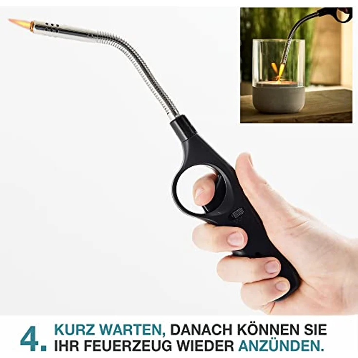 TOM LG-300 Feuerzeuggas, 300 ml Nachfüllkartusche für Sturm- und Stabfeuerzeuge, vielseitig einsetzbar mit 5 Adaptern – Bild 9
