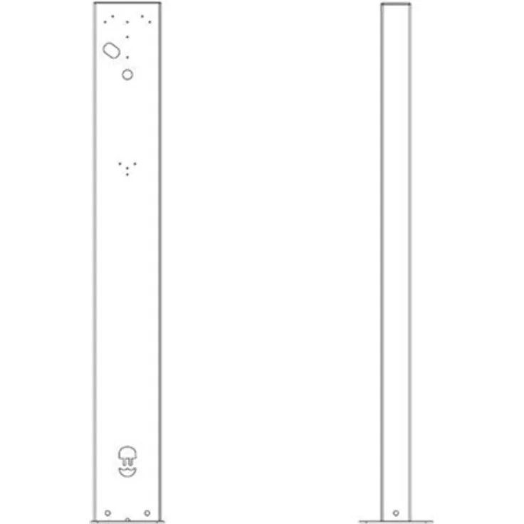 Wallbox Eiffel Basic, Montagekomponente für Elektroauto-Ladestation, Edelstahl und Aluminium, RAL 7043