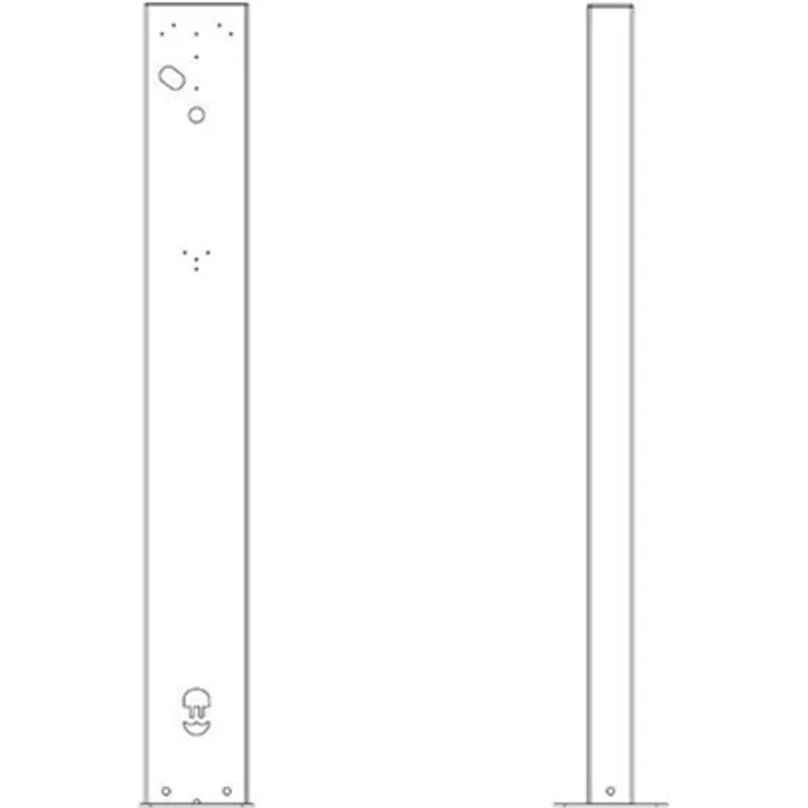 Wallbox Eiffel Basic, Montagekomponente für Elektroauto-Ladestation, Edelstahl und Aluminium, RAL 7043