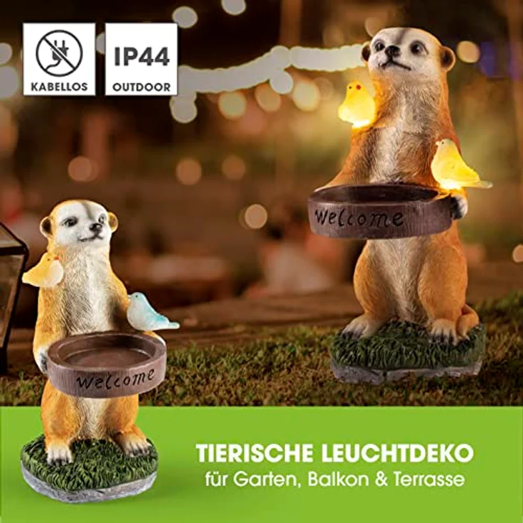 EASYmaxx Solarleuchte Erdmännchen als Vogeltränke – Bild 2