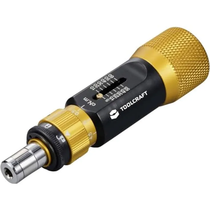 Toolcraft TO-9627246 Elektronik- u. Feinmechanik Drehmoment-Schraubendreher 4 mm, einstellbares Drehmoment 5-60 cNm, CR-V-Stahl, Aluminiumlegierung